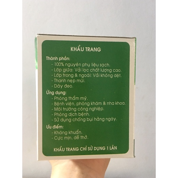 Khẩu Trang Y Tế Xanh 4 Lớp Euro Kháng Khuẩn Tốt 1 Hộp 50 Chiếc