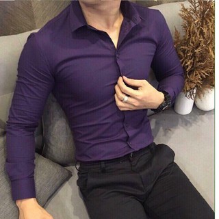 Áo sơ mi nam thời trang vải lụa không nhăn không xù cao cấp