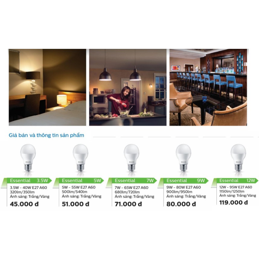 Bóng Led buld Ess 7w e27 philips