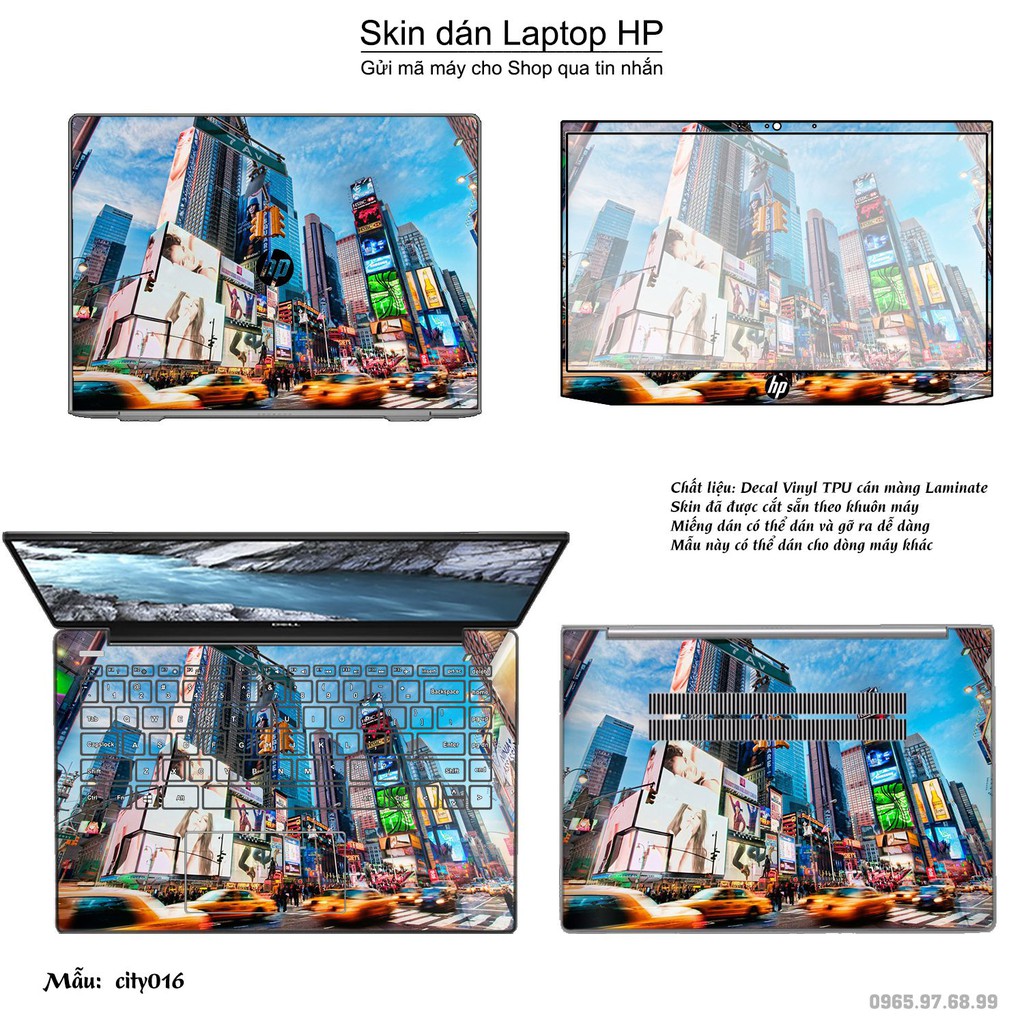 Skin dán Laptop HP in hình thành phố nhiều mẫu 3 (inbox mã máy cho Shop)