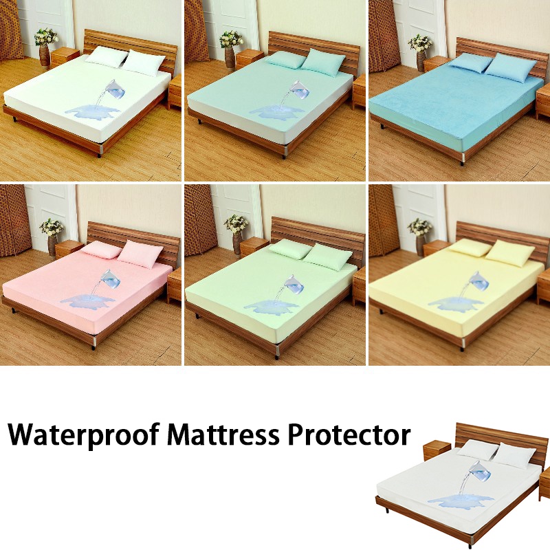 Waterproof Mattress Protector Fitted Sheet Bed Cover Without Pillowcase Big Size