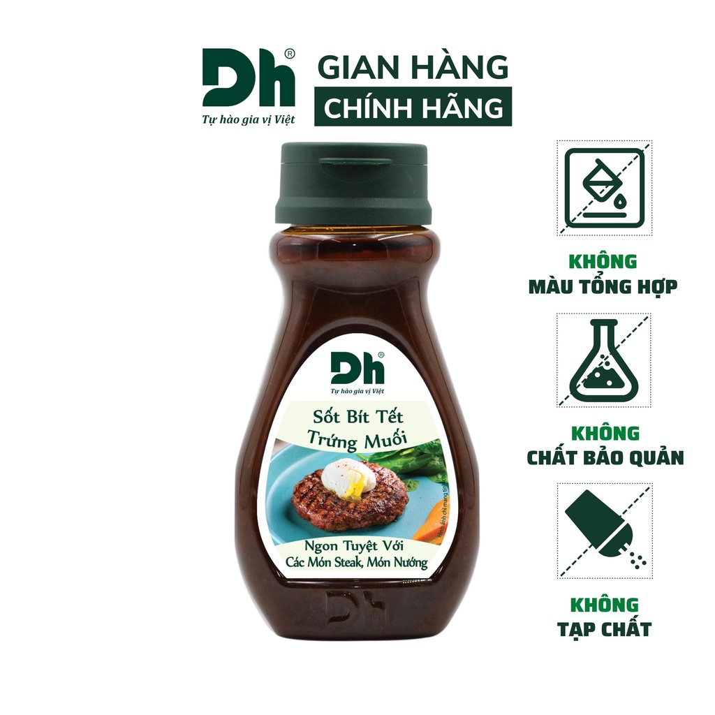 Sốt bít tết trứng muối Dh Foods gia vị chế biến thịt nướng, các món chiên xào lọ 200gr