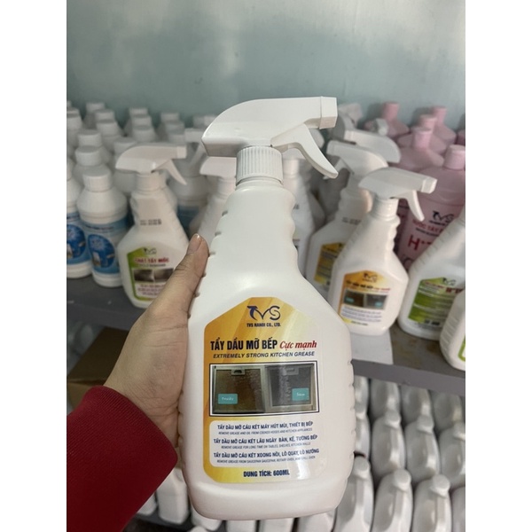 Bình xịt tẩy dầu mỡ bếp TVS HT01-600ML đa năng, tẩy dầu mỡ bếp hút mùi, bếp ga, xoong nồi bám két lâu ngày loại mạnh