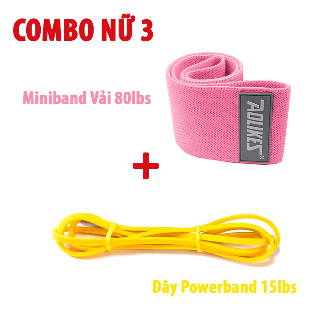 [Combo Nữ] Dây Tập Mông Miniband ❤️FREE SHIP❤️ Dây Kháng Lực Powerband Tập Gym Cho Nữ, Gym, Yoga