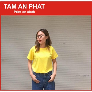 [ ẢNH THẬT ] Áo Thun Trơn Màu Vàng In Được Chuyển Nhiệt