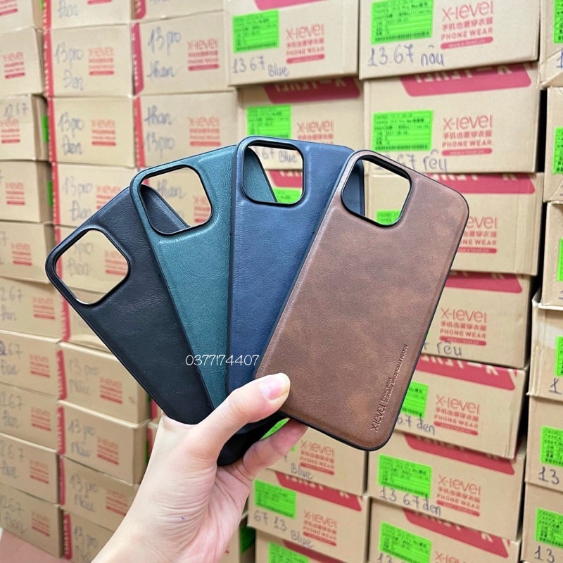 Ốp lưng X-Level da PU IPhone 13 Mini, 13, 13 Pro, 13 Pro Max viền dẻo chống sốc chính hãng