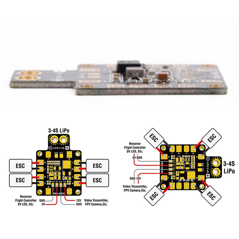 Bo Mạch Phân Phối Nguồn Pdb Xt60 Hỗ Trợ 5v 2a 12v 0.5a Cho Drone X Hoặc H