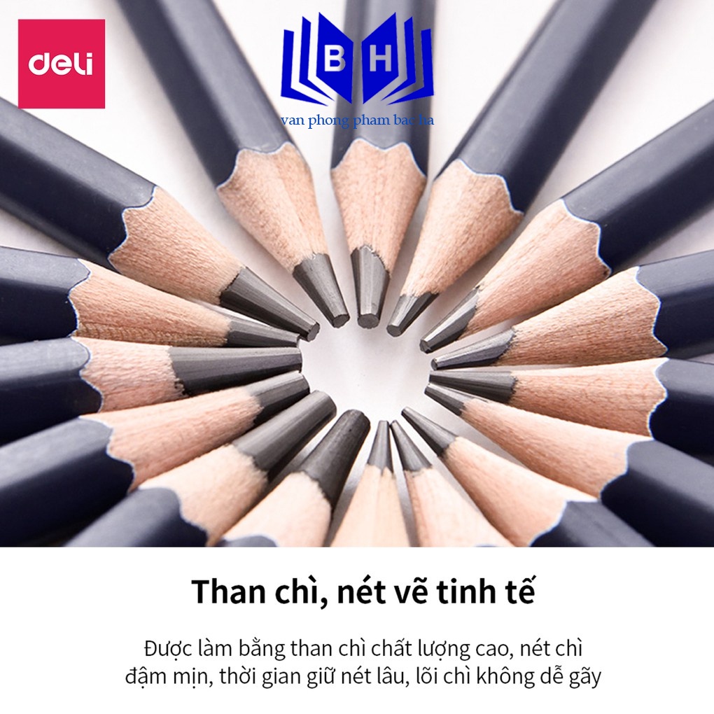 Bút chì phác thảo cao cấp Nuevo Deli | Độ cứng từ B - 14B, H, 2H, 3H, HB - chì vẽ tranh mỹ thuật họa chân dung 1 chiếc