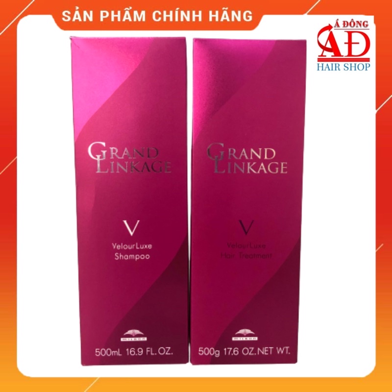 [+Tặng mũ trùm] DẦU GỘI XẢ MILBON GRAND LINKAGE VELOUR LUXE DÀNH CHO TÓC DÀY THÔ CỨNG 500ML