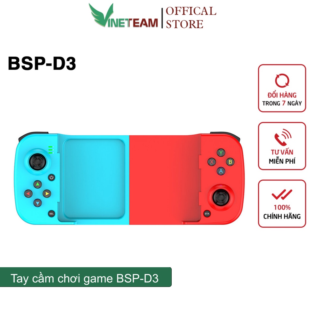 Tay cầm chơi game Vinetteam BSP-D3/D5/D6/D8/D9 dùng cho Switch/Android/PC LED phím đầy đủ chức năng