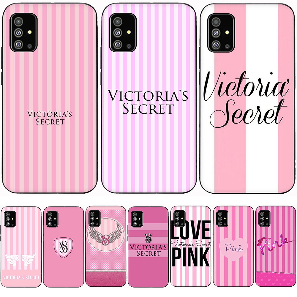 Victoria's Secret Soft Black TPU Silicone Phone Case for Samusng Galaxy A51 A70 A71 A81 A91 Anti-fall Back Cover