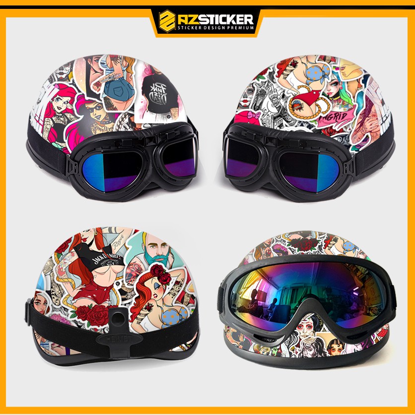 [Set 100+] Sticker Girl Tatoo Chống Nước Chống Phai Màu | STK94 | Hình Dán Mũ Bảo Hiêm Điện Thoại Laptop Bình Nước