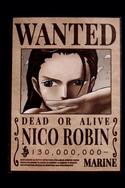 Sét 16 ảnh truy nã wanted ONE piece đề can bóc dán khổ a5 khác nhau