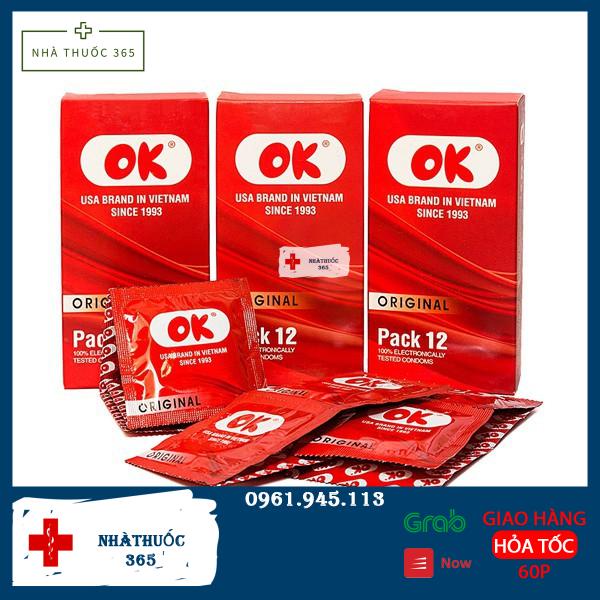 Combo 3 hộp 36 chiếc OK Original - bao cao su OK đỏ giá rẻ