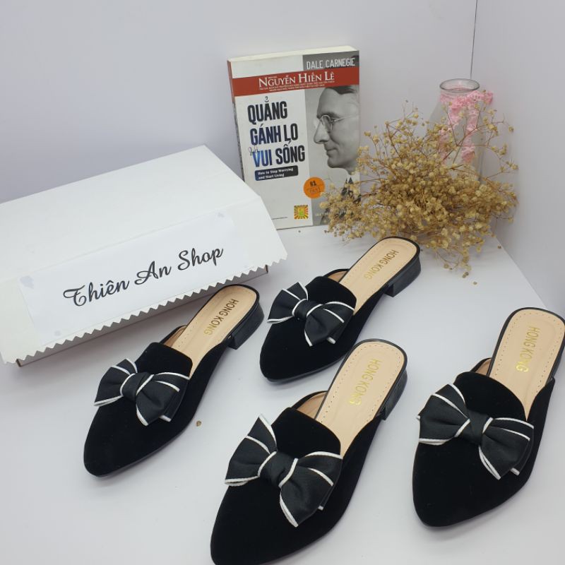 Sục nữ - dép sục nữ - giầy sục nữ - sục nơ mũi nhọn cao 3p Thiên An MS: TA05 | BigBuy360 - bigbuy360.vn