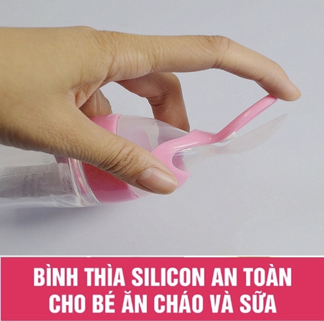 Bình thìa silicon ăn dặm an toàn cho bé