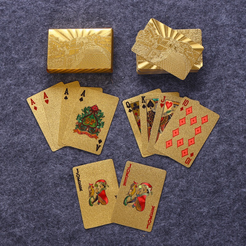 Bộ bài tây nhựa cứng cute mini đẹp mạ vàng , tú lơ khơ hình 100 euro mang nhiều tài lộc,may mắn