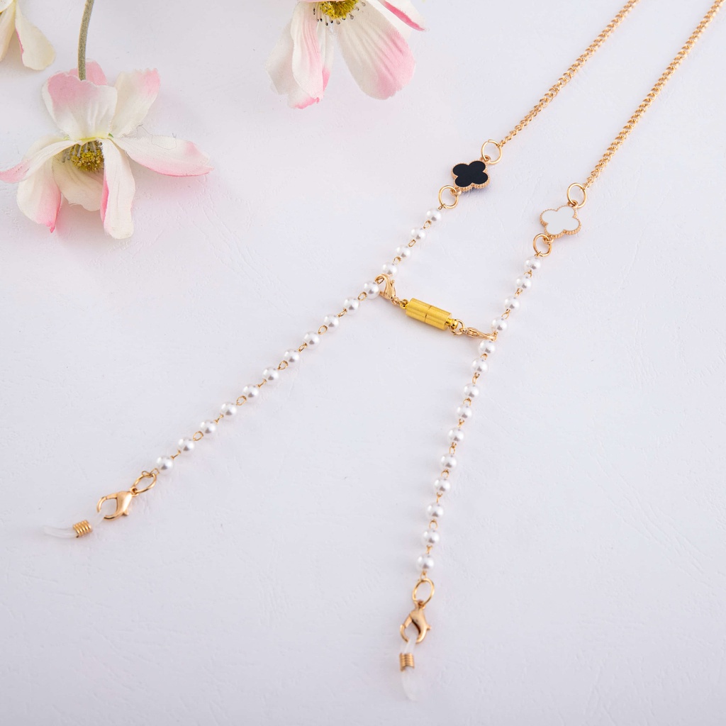 Dây Đeo Mắt Kính Đính Hạt Ngọc Trai Xinh Xắn Cho Nữ
