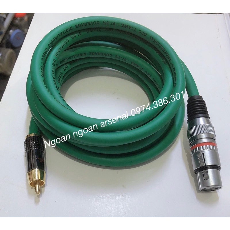 Dây tín hiệu Canon XLR đực cái ra AV RCA hoa sen hàng cao cấp