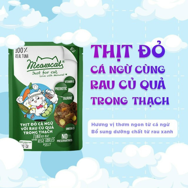 Pate MEOWCAT gói 70g, Thức ăn ướt, Pate dinh dưỡng cho mèo