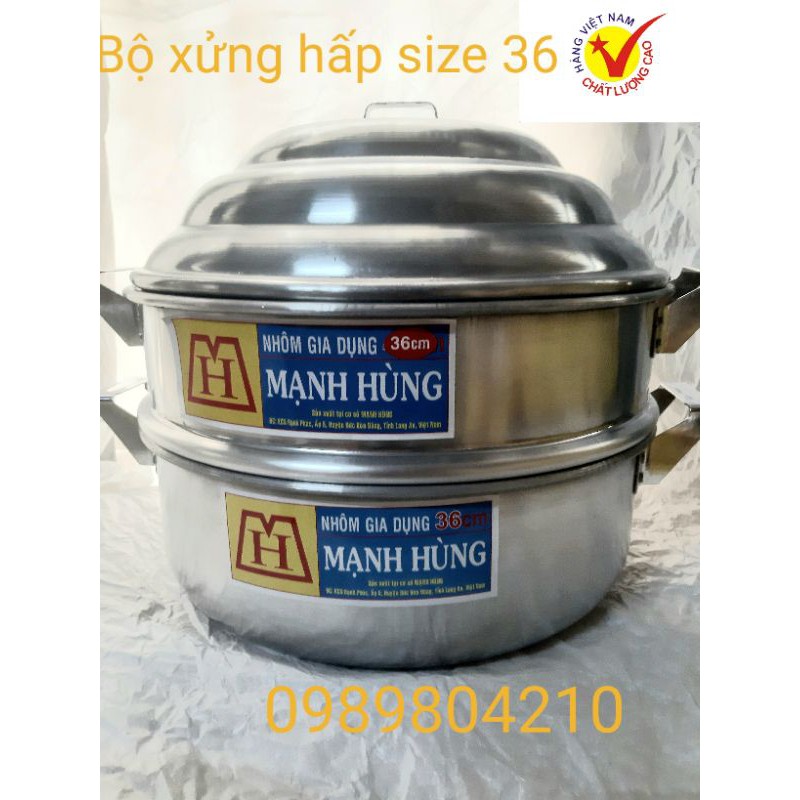 (Có Video SP)Bộ xửng hấp nhôm Mạnh Hùng 2 tầng size 36 ,xửng hấp bánh bao, bộ xửng hấp bánh bao,rau củ quả