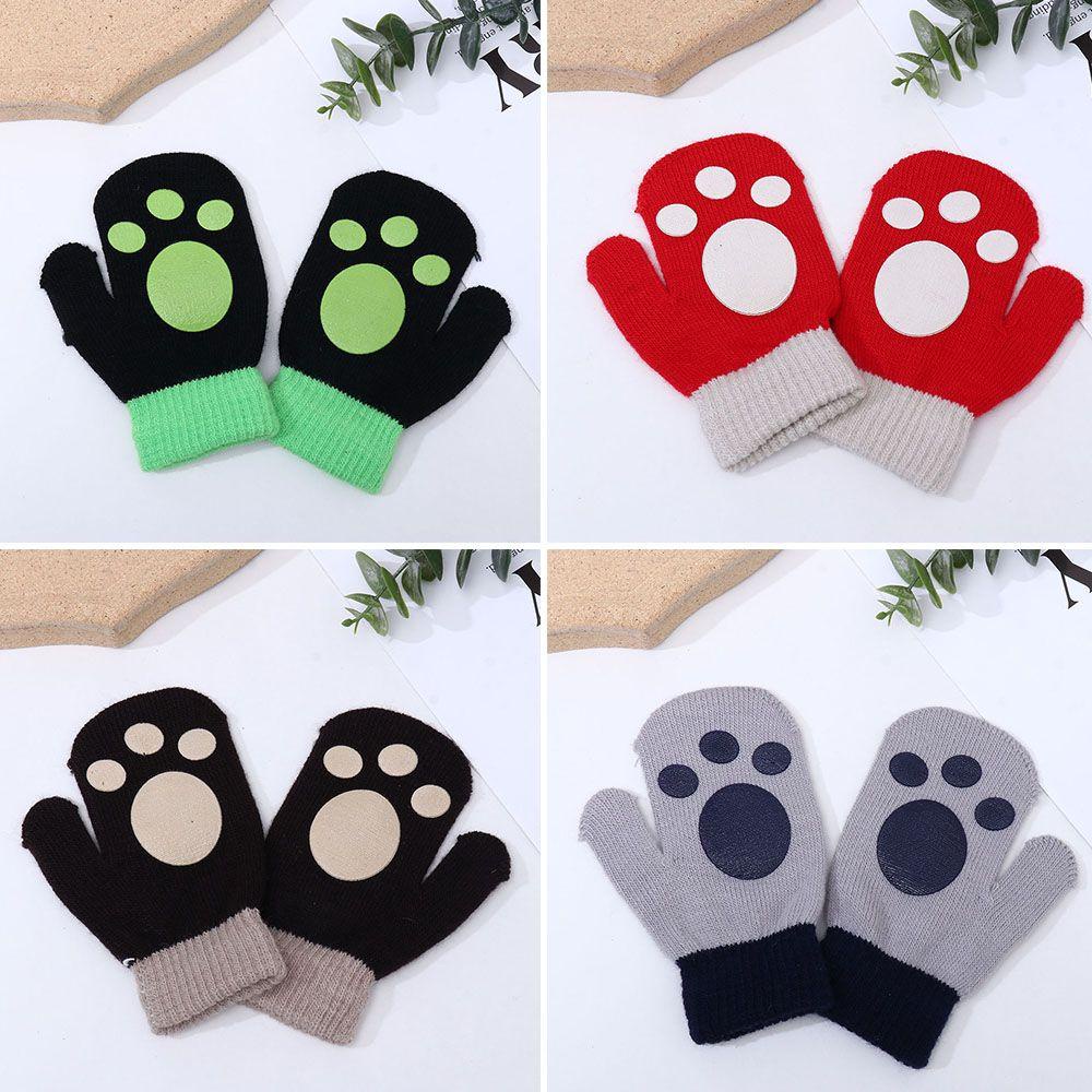 Găng Tay Len Dày Dặn Giữ Ấm Màu Sắc Ngọt Ngào Cho Bé 1-4 Tuổi