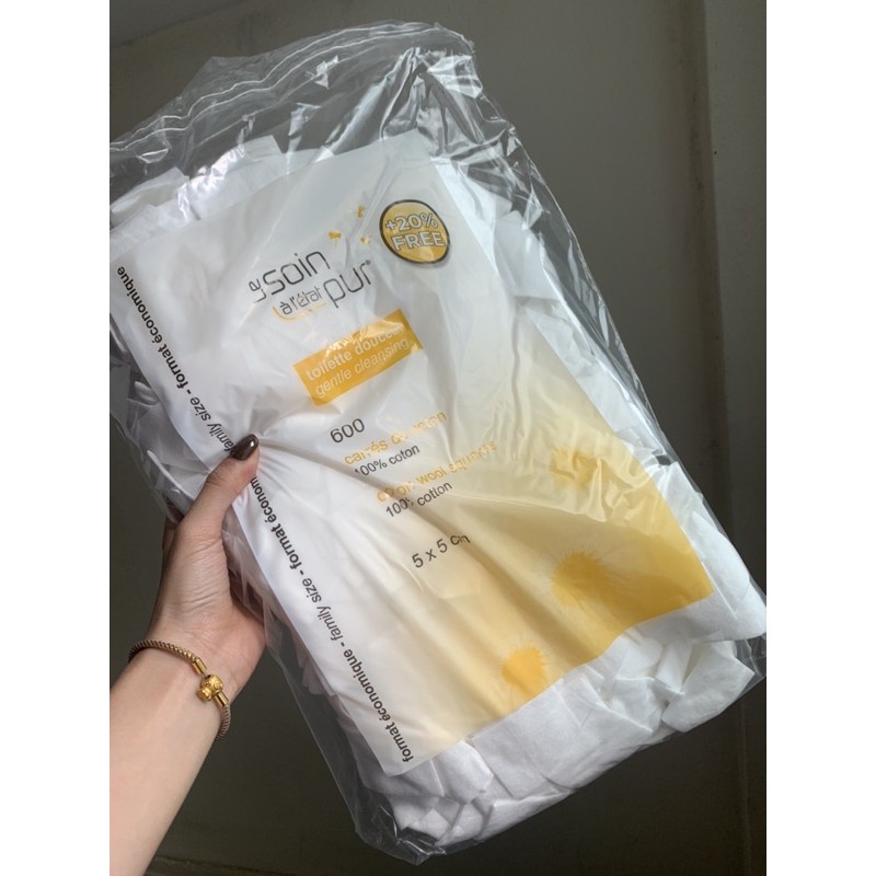 Bông tẩy trang TETRA LE SOIN LARETAT PUR 600 MIẾNG CỦA PHÁP