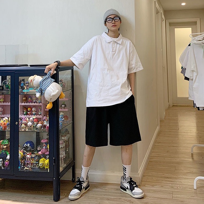 Áo polo nam nữ trơn basic đẹp cổ bẻ unisex form rộng tay lỡ hàng Quảng Châu ANDOSA PL02