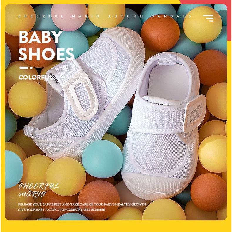 Giày thể thao CHEERFUL MARIO canvas lưới đế mềm thoáng khí thoải mái tập đi chống trượt thời trang cho trẻ em