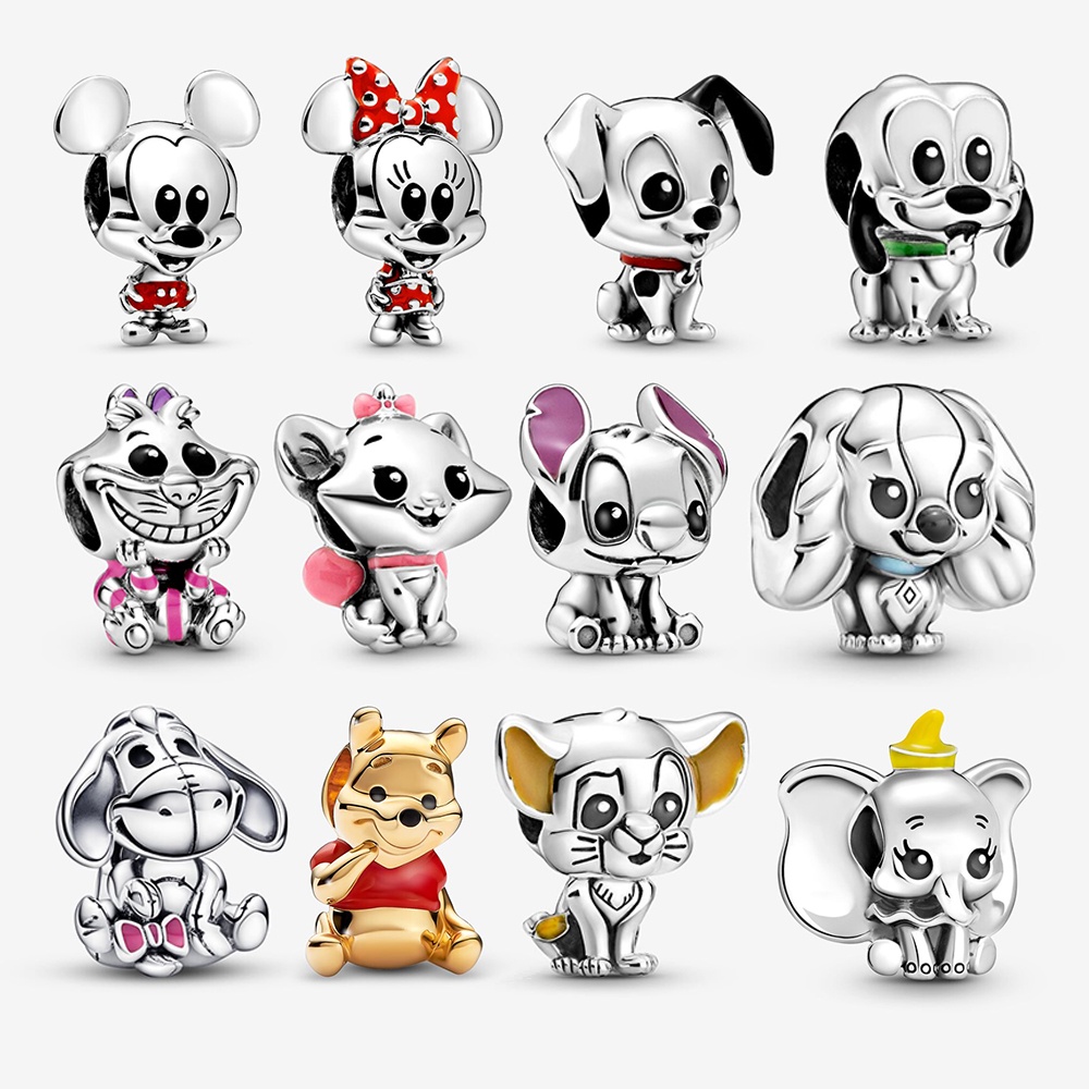 PANDORA Mặt Dây Chuyền Mạ Bạc Hình Động Vật Disney