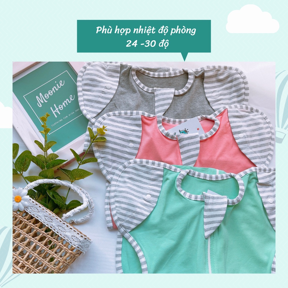 [6 MÀU] Túi ngủ trẻ em MOONIE cao cấp có cúc mở tay - Vải cotton co giãn 4 chiều mềm mịn