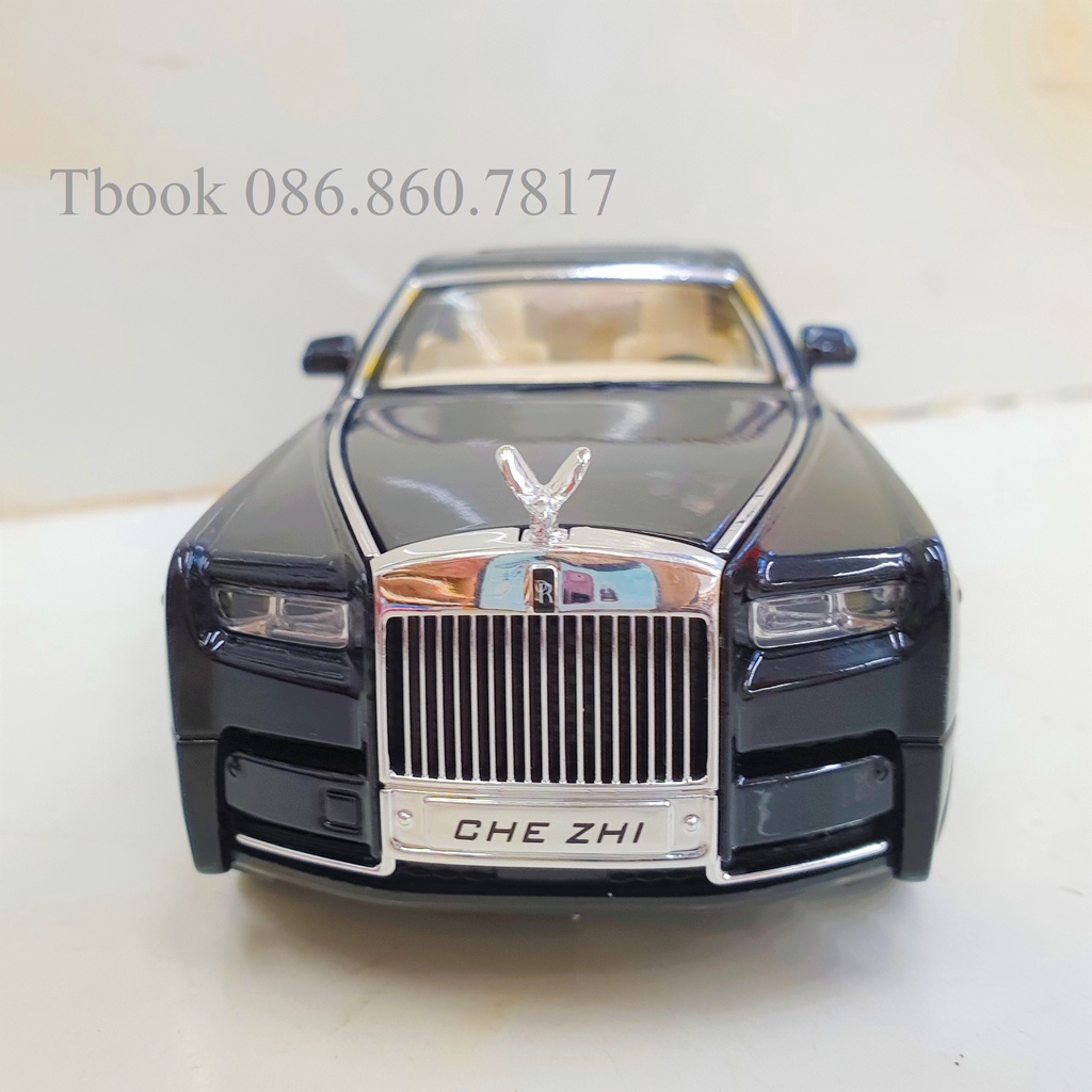 Mô hình xe ô tô Rolls-Royce Phantom VIII tỉ lệ 1:24 Chezhi đẹp như xe thật, thiết kế tinh xảo màu Đen, Trắng, Đỏ