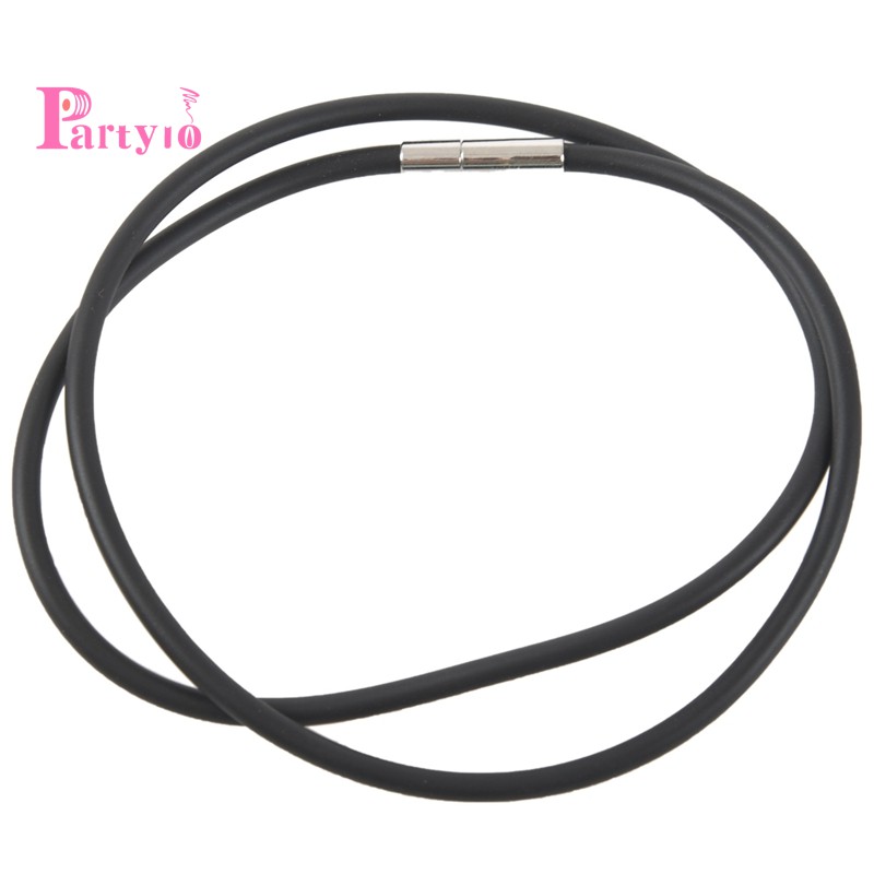 (Đang Bán) vòng cổ Cao Su 3mm Màu Đen 18 Inch