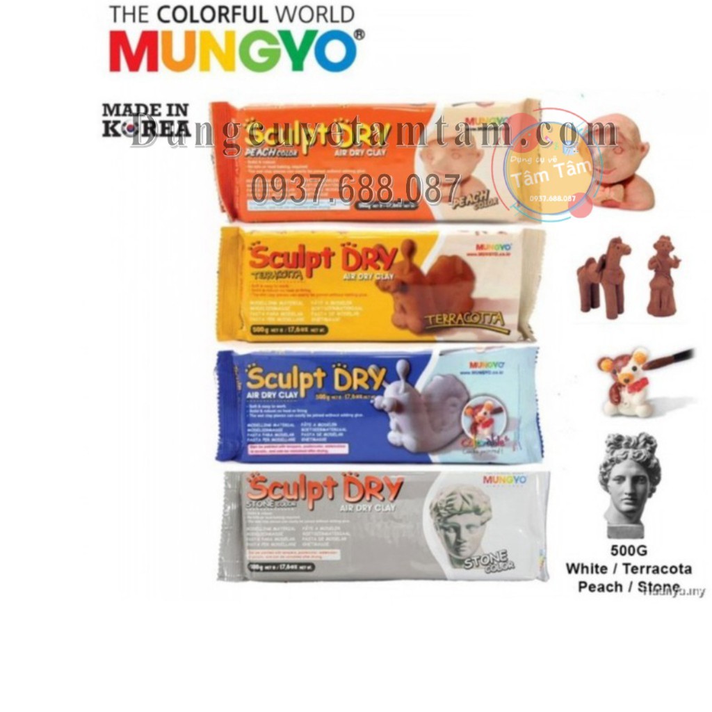 [ TÂM TÂM ]-Đất sét tự Khô Mungyo 250/500gam, Mungyo Air Dry Clay 250/500gam
