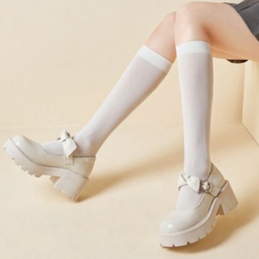 Bowie Platform Mary Jane - Giày da bò nữ  - Giày Mary Jane đế xuồng có nơ