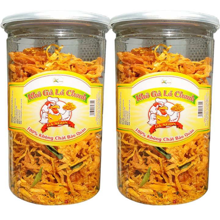 [COMBO 2 HŨ] KHÔ GÀ LÁ CHANH HIỆU SK FOOD MỖI HŨ 200G