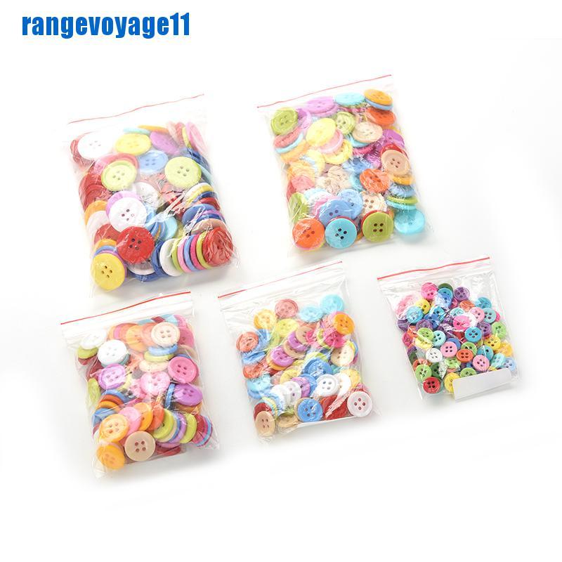 Bộ 100 Nút Nhựa Tròn Nhiều Màu Sắc