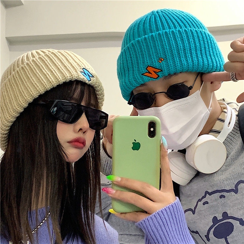 Mũ Len Thêu Chữ Phong Cách Hiphop Thời Trang Thu Đông Hàn Quốc