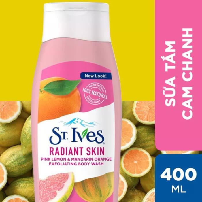 Sữa tắm làm sáng da Hương Cam Chanh St. Ives Even & Bright body wash 400m