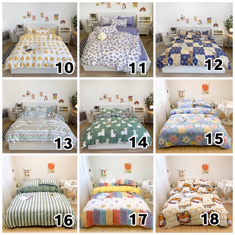 TRỌN BỘ DRAP & CHĂN PHAO COTTON POLY 5 MÓN | BigBuy360 - bigbuy360.vn