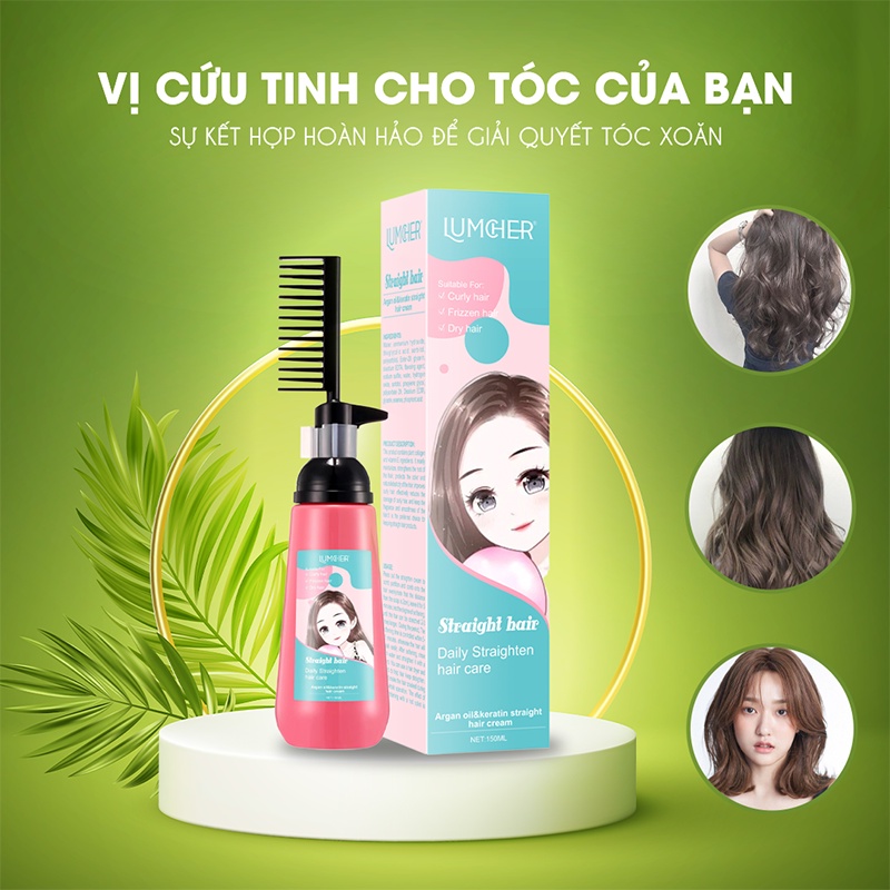 Thuốc duỗi tóc tại nhà chiết suất nhân sâm | Ép side chứa Protein không làm tổn thương tóc, không hăng chính hãng Lumche