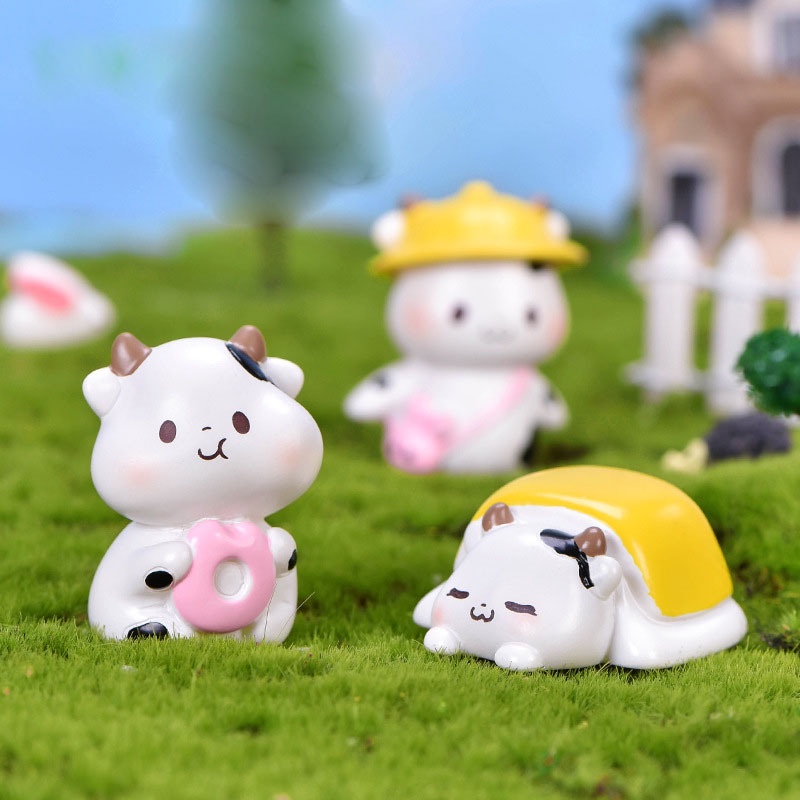 Tượng Bò Sữa trang trí ô tô, bàn làm việc, bánh kem dễ thương/Bò sữa đáng yêu 💕FREESHIP 50k💕 - Linh tinh 10k