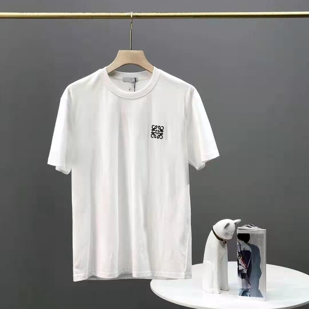 Áo Thun Cotton Tay Ngắn Cổ Tròn Dáng Rộng Thêu logo Thời Trang Mùa Hè Dành Cho Nam Và Nữ