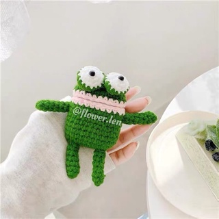 CASE AIRPODS BẰNG LEN- Case airpods ếch mắt lồi handmade