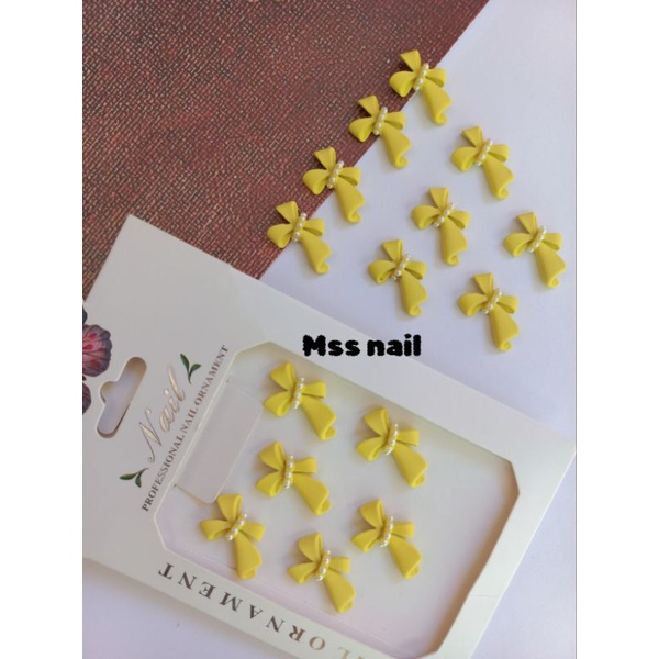 charm nơ hợp kim, phụ kiện nail, charm nơ hot lẻ 1 cái