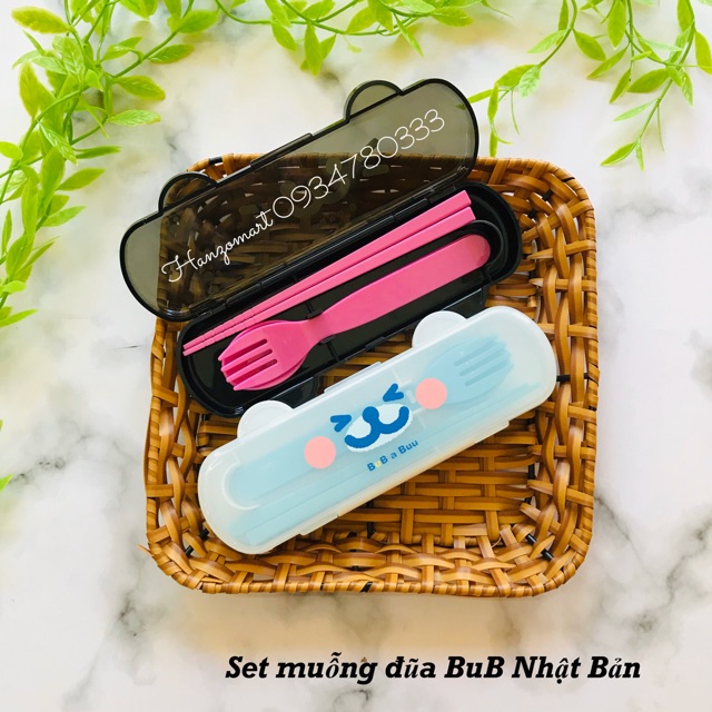 Set thìa nĩa đũa BuB Nhật Bản full hộp