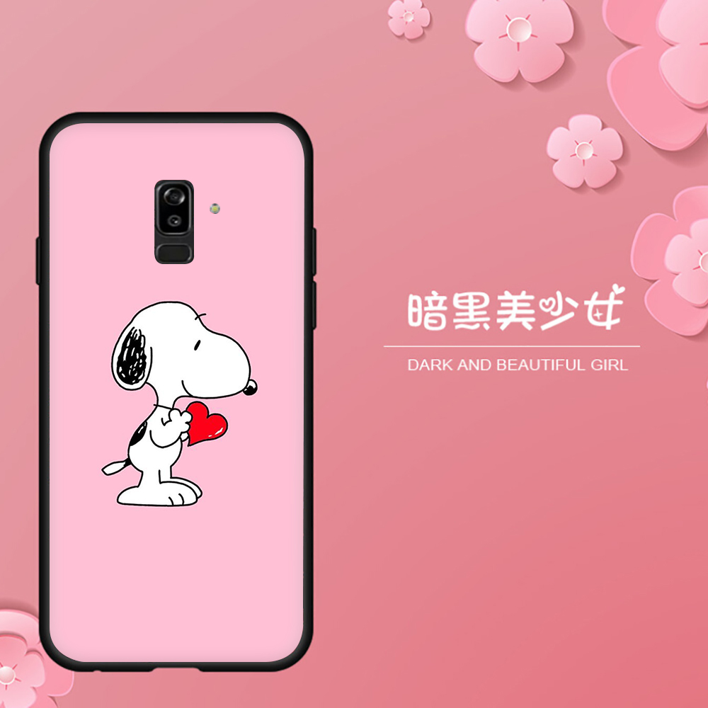 Ốp Điện Thoại Tpu Dẻo Màu Đen In Hình Nhân Vật Hoạt Hình Snoopy Cho Samsung J7 Prime J7 J730 J7 Core J7 Pro J8 2018