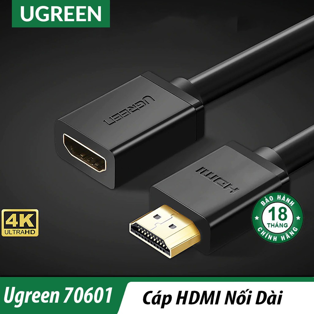 [Mã ELHACE giảm 4% đơn 300K] Dây HDMI Nối Dài 2.0 Full 4K 60Hz Ugreen HD107 - BH 18T Chính Hãng