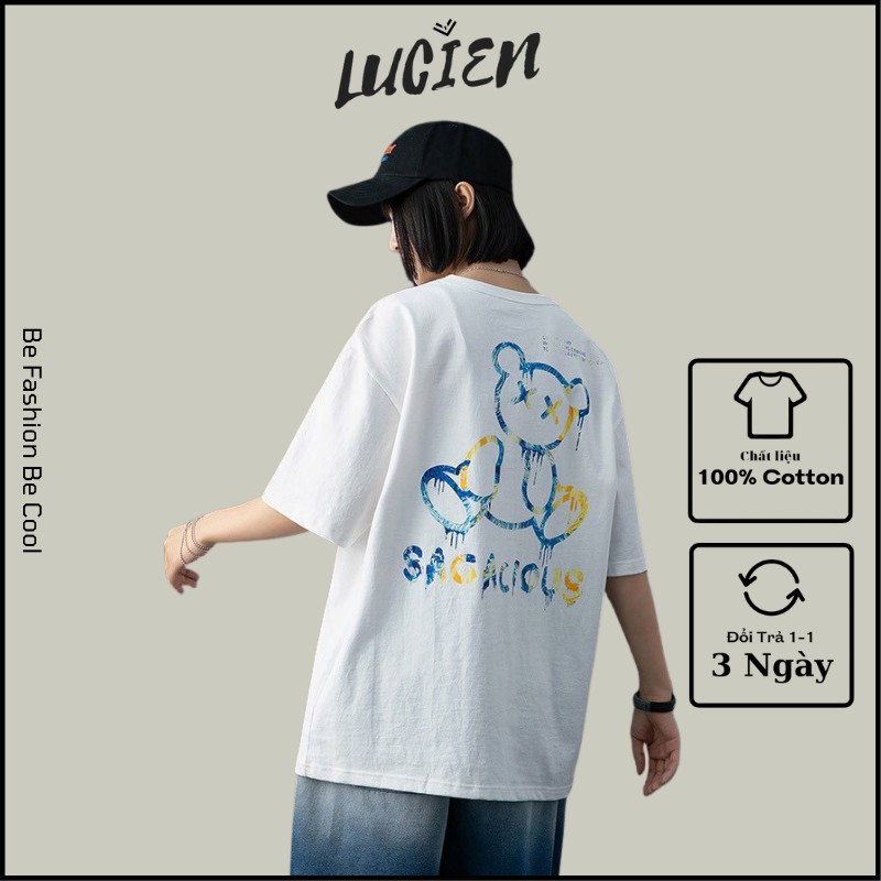 Áo phông unisex form rộng Sagacious chất liệu cotton cho nam nữ, Áo thun tay lỡ phong cách Ulzzang Lucien Official | BigBuy360 - bigbuy360.vn