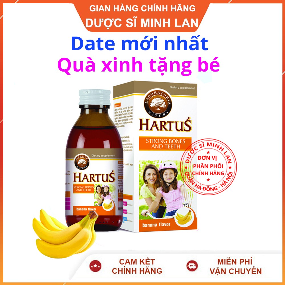 Siro Hartus Canxi nhập khẩu chính hãng cho bé Bổ sung canxi, vitamin D3 K2, hấp thụ canxi tối đa nhờ Vitamin K